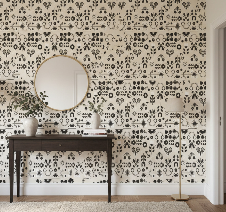 Tapete flur mit bezaubernden blumenmustern - TenStickers