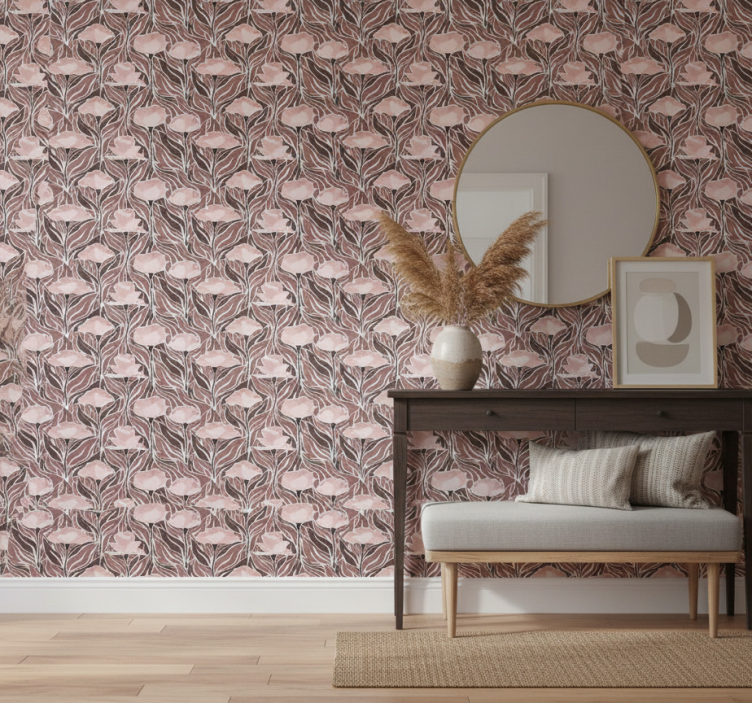 Tapete flur mit eleganten beigen mustern - TenStickers