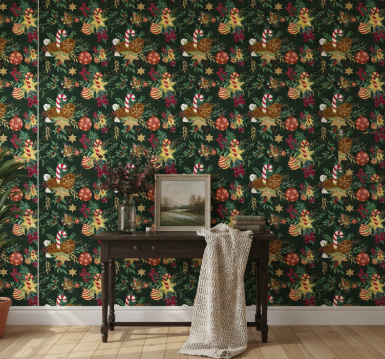 Tapete flur mit festlichen bonbon-elementen - TenStickers