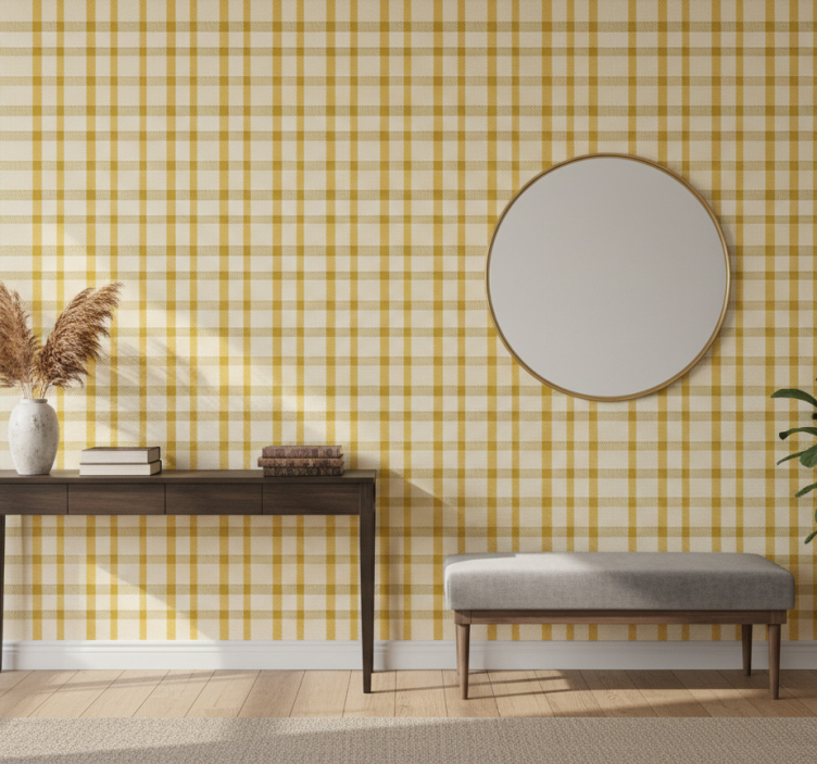 Tapete flur mit gelb-weißen mustern - TenStickers