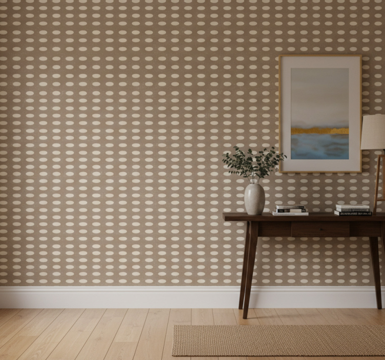 Tapete flur mit geometrischem braunem kreisdesign - TenStickers