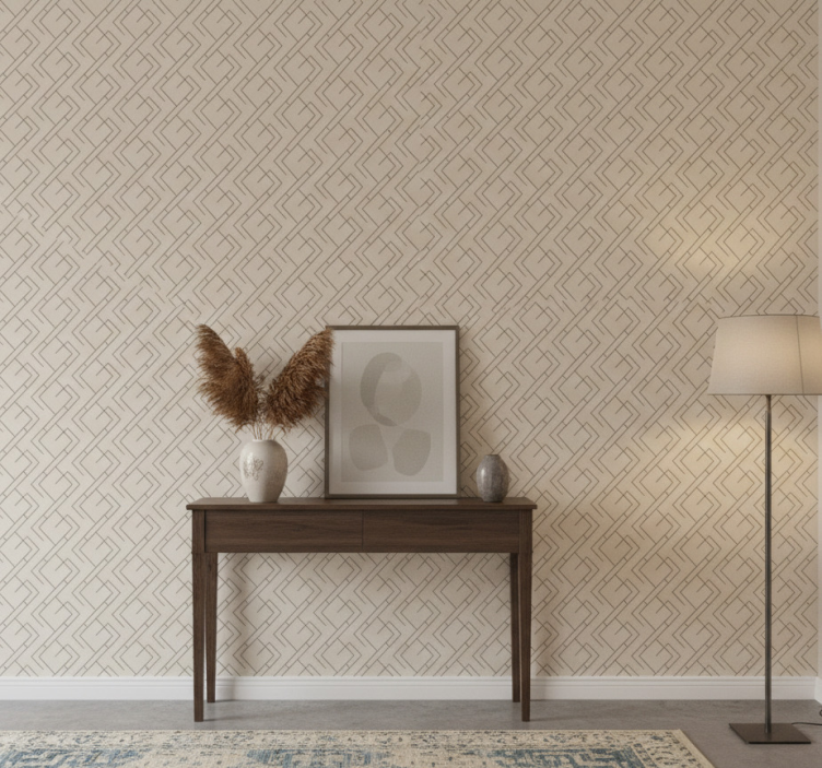 Tapete flur mit geometrischem labyrinthdesign - TenStickers