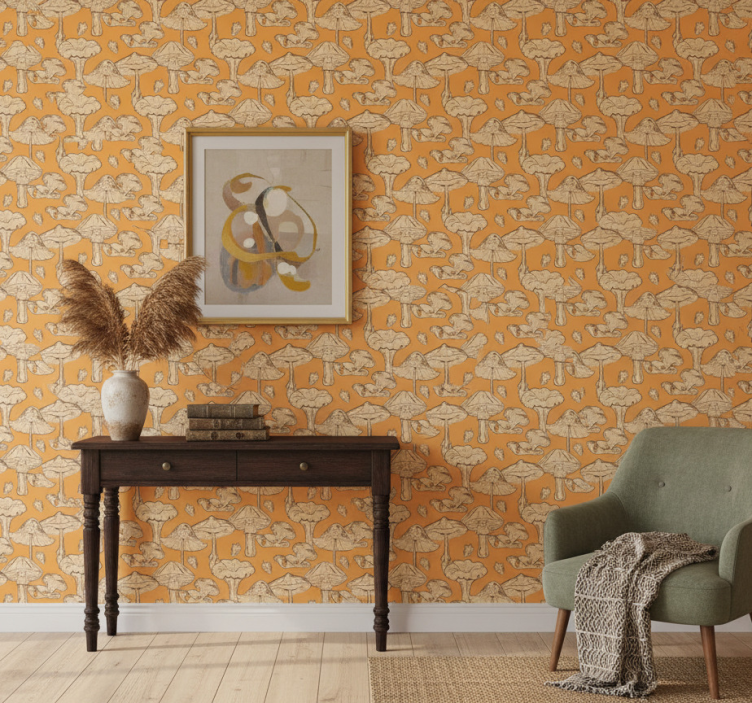 Tapete flur mit pilzmuster design - TenStickers