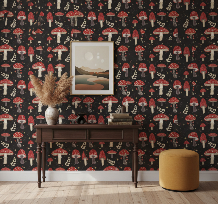 Tapete flur mit pilzmuster kunst - TenStickers