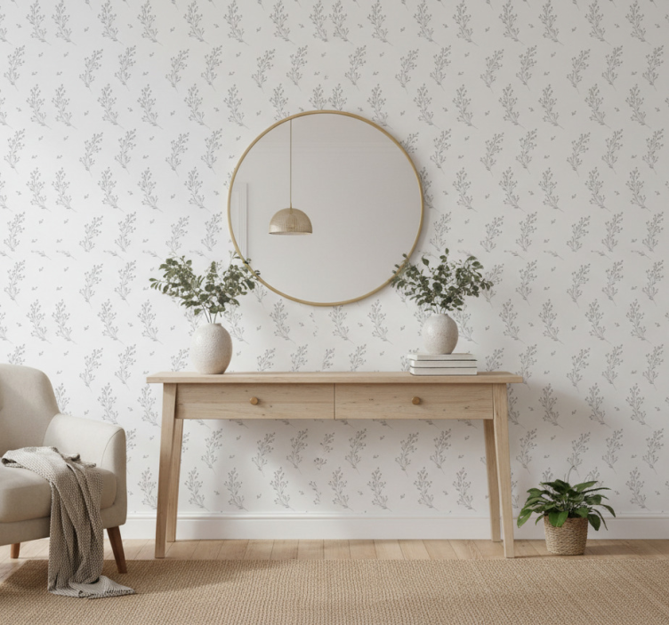 Tapete flur mit zartem blütenmotiv - TenStickers