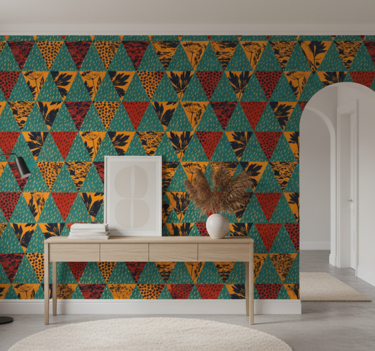 Tapete flur regen geometrische kunst - TenStickers