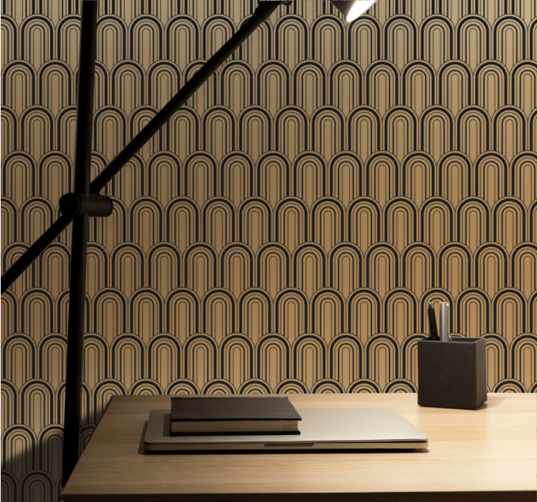 Tapete geometrisch braunes bogenmusterdesign - TenStickers