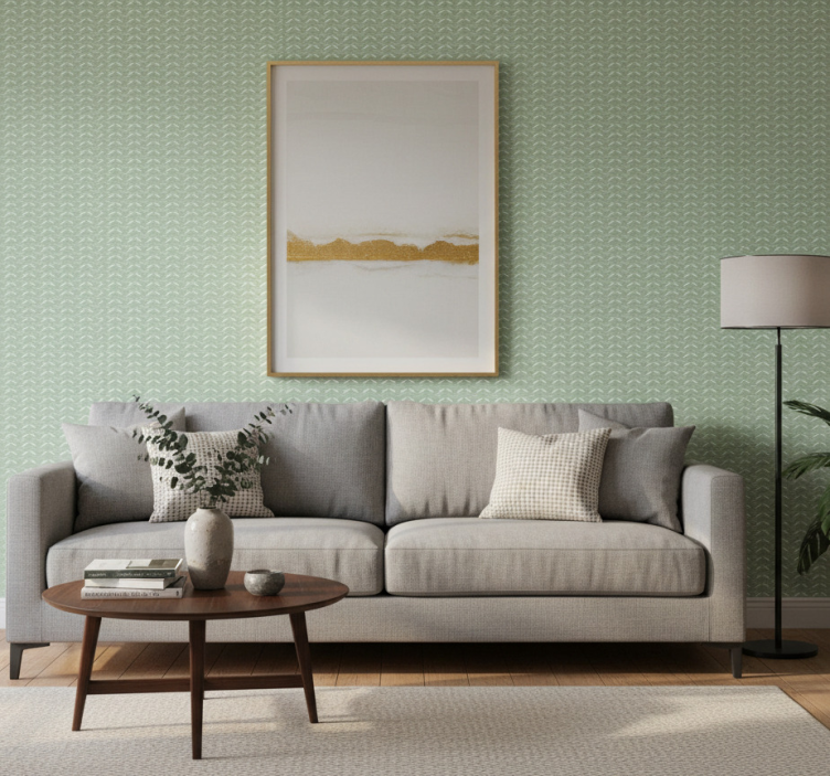 Tapete geometrisch chevron-muster grün - TenStickers