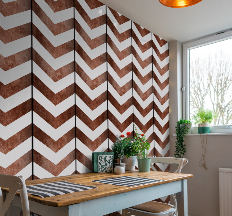 Tapete geometrisch chevron-strukturmuster - TenStickers