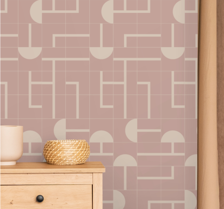 Tapete geometrisch beige weiche formen - TenStickers