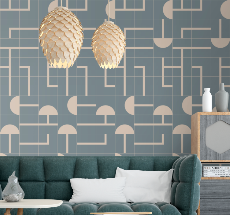 Tapete geometrisch beige stilvolle formen - TenStickers