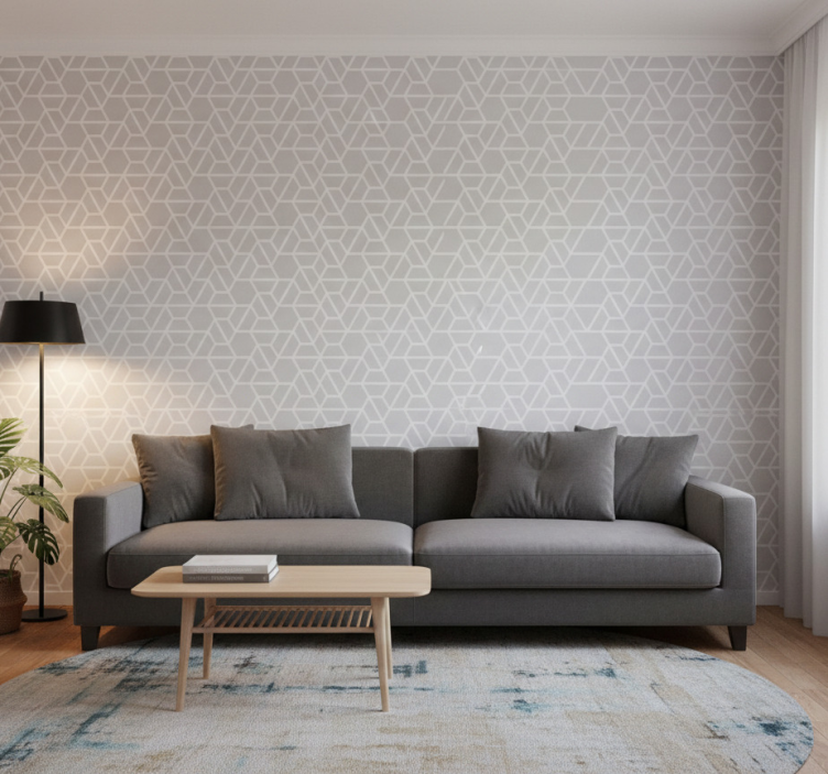 Tapete geometrisch im gitterdesign - TenStickers