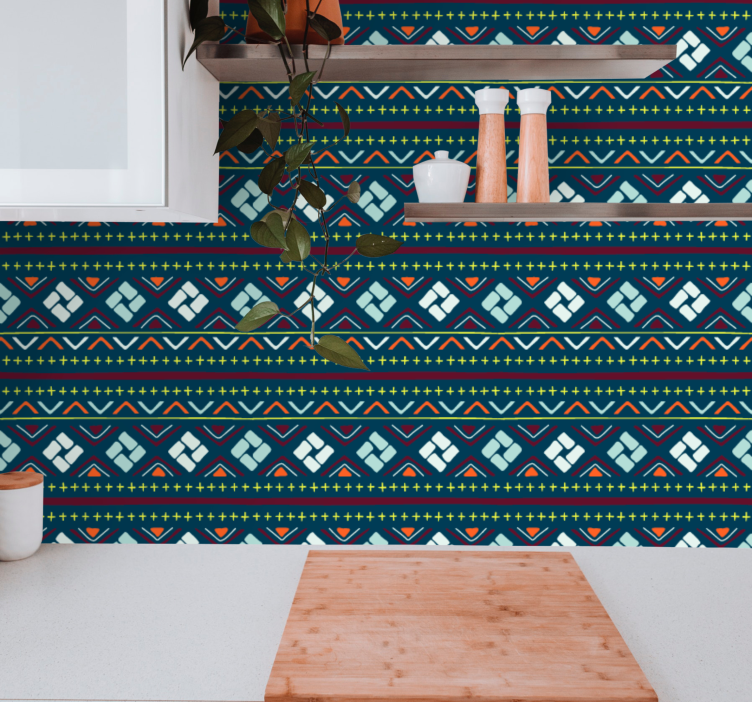 Tapete geometrisch in bunten farbblöcken - TenStickers