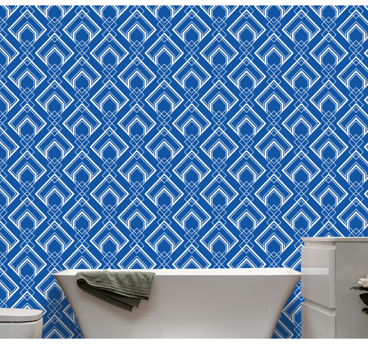 Tapete geometrisch in geometrischem blau-muster - TenStickers