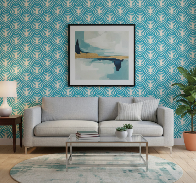 Tapete geometrisch mit diamantförmigem muster - TenStickers