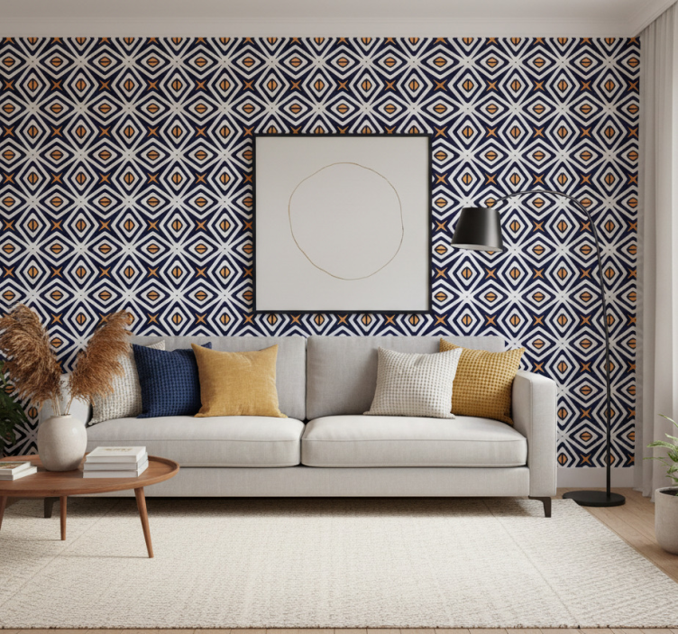 Tapete geometrisch mit diamantmuster - TenStickers