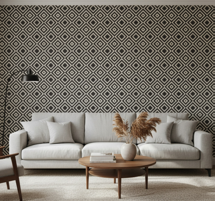 Tapete geometrisch mit diamantmuster motiv - TenStickers