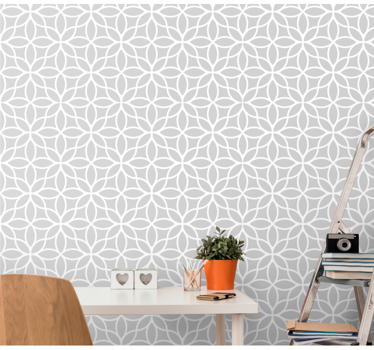 Tapete geometrisch mit geometrischen blüten - TenStickers