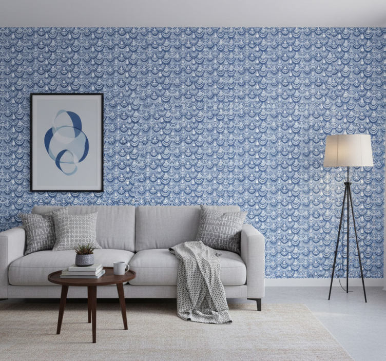 Tapete geometrisch wellenmuster - TenStickers