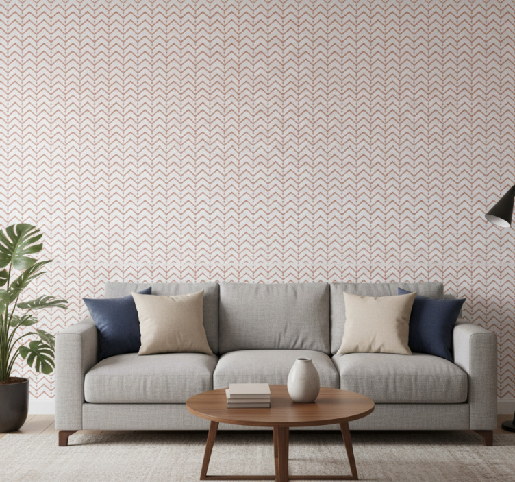 Tapete geometrisch zickzack und punkte - TenStickers