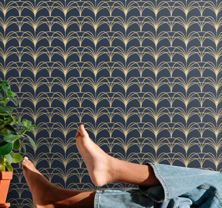 Tapete geometrische Muster art-deco-bögen - TenStickers