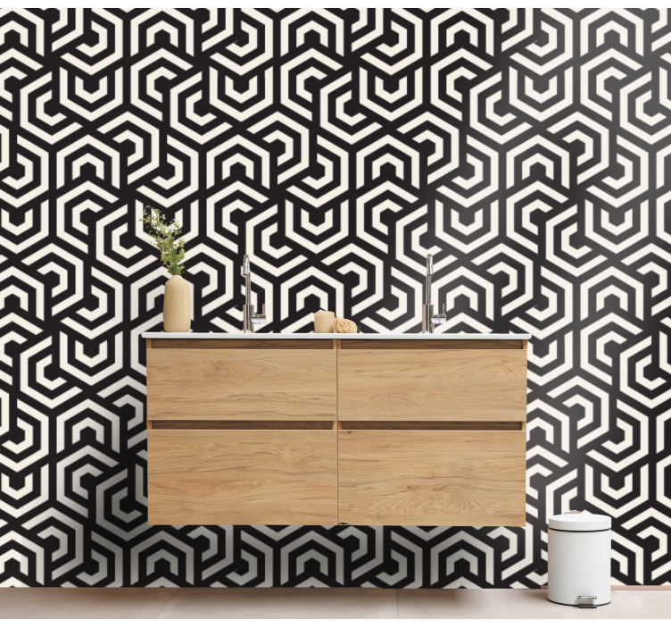Tapete geometrische Muster labyrinthisches design - TenStickers