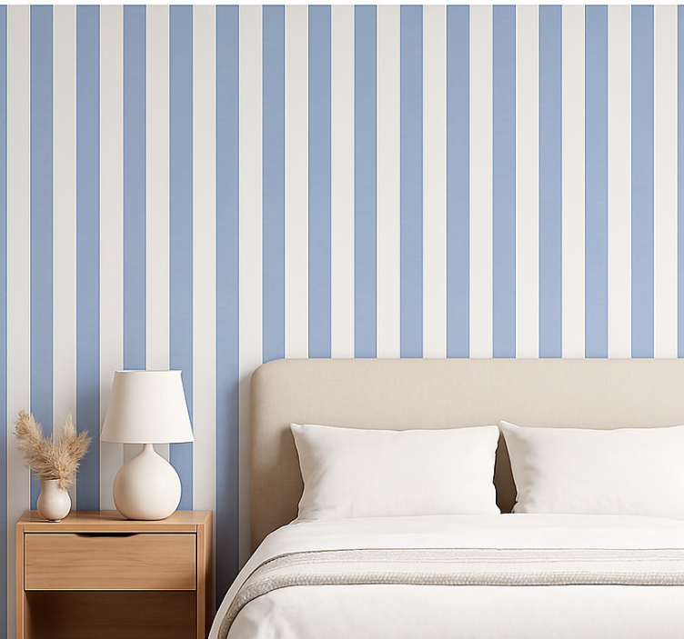 Tapete hochzeit blau und weiße streifen - TenStickers