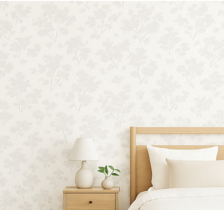 Tapete hochzeit einfache weiße blumen - TenStickers