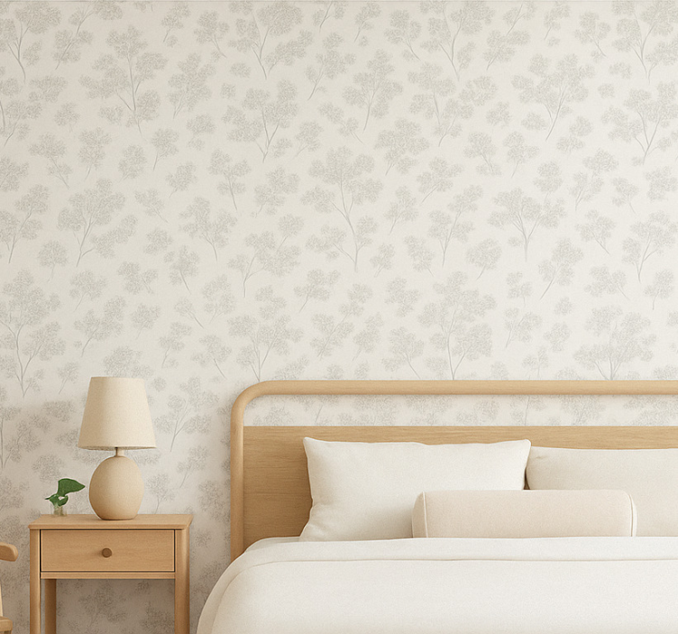 Tapete hochzeit einfache weiße blumen - TenStickers