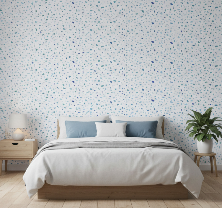 Tapete hochzeit in blauen terrazzo-tönen - TenStickers