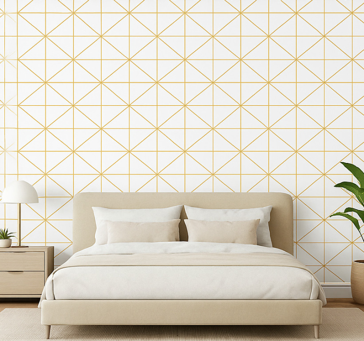 Tapete hochzeit in gold geometrischem design - TenStickers