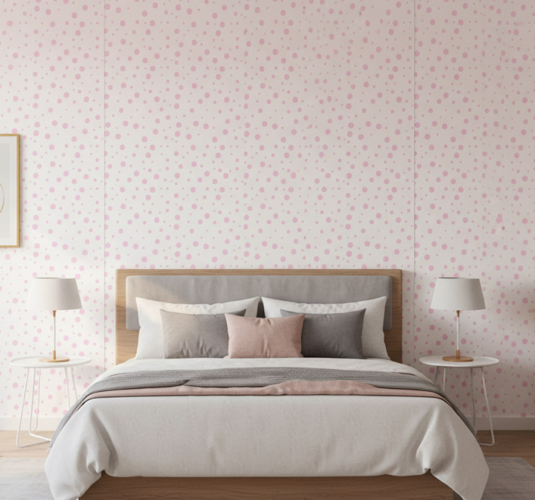 Tapete hochzeit mit schönen rosa punkten - TenStickers