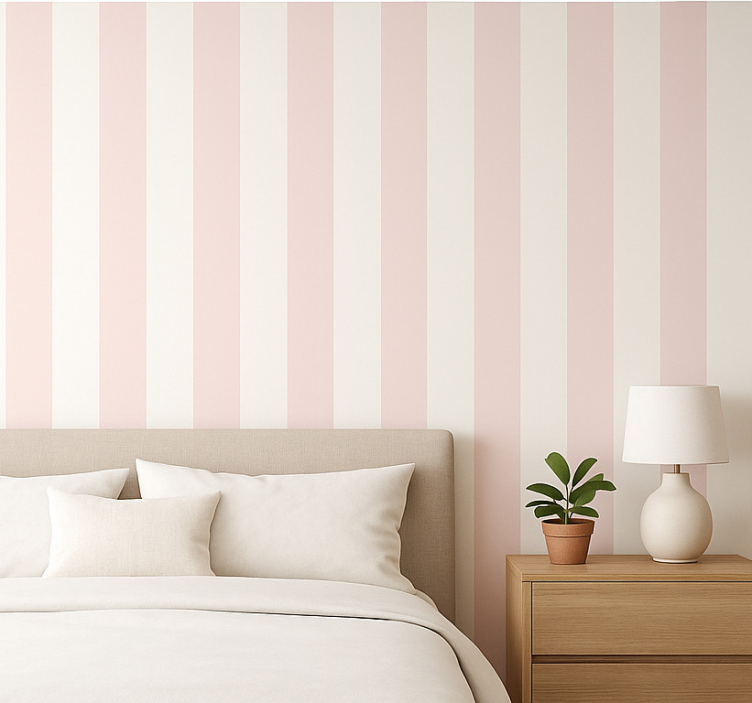 Tapete hochzeit sanfte blush streifen - TenStickers
