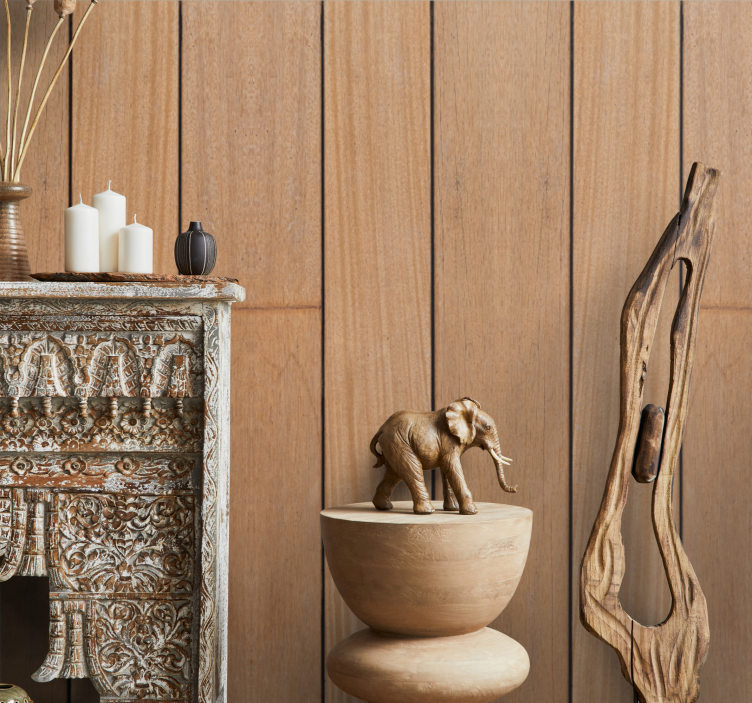 Tapete holzoptik einfache braune planken - TenStickers