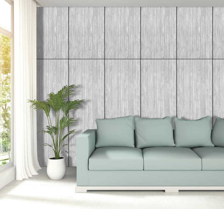 Tapete Holzoptik Graue Wolken - TenStickers