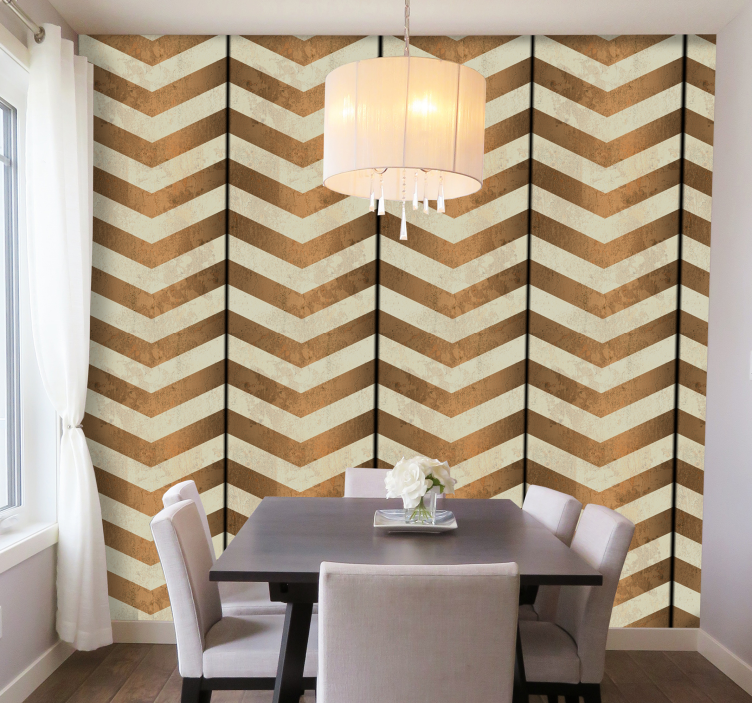 Tapete horizontale Streifen chevron-Muster - TenStickers