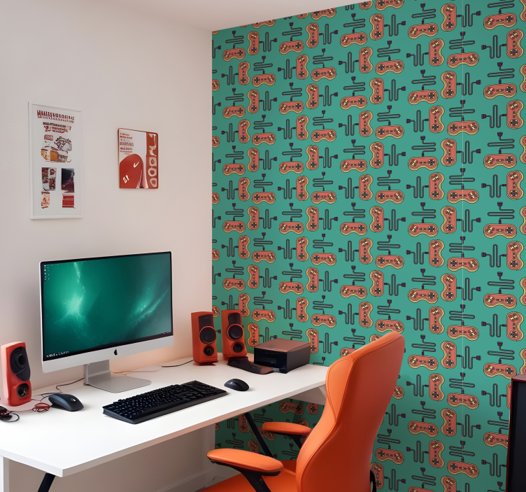 Tapete Jugendzimmer Controller Gamingmuster - TenStickers
