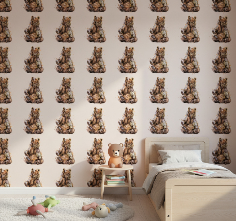 Tapete kinderzimmer brauner bär - TenStickers