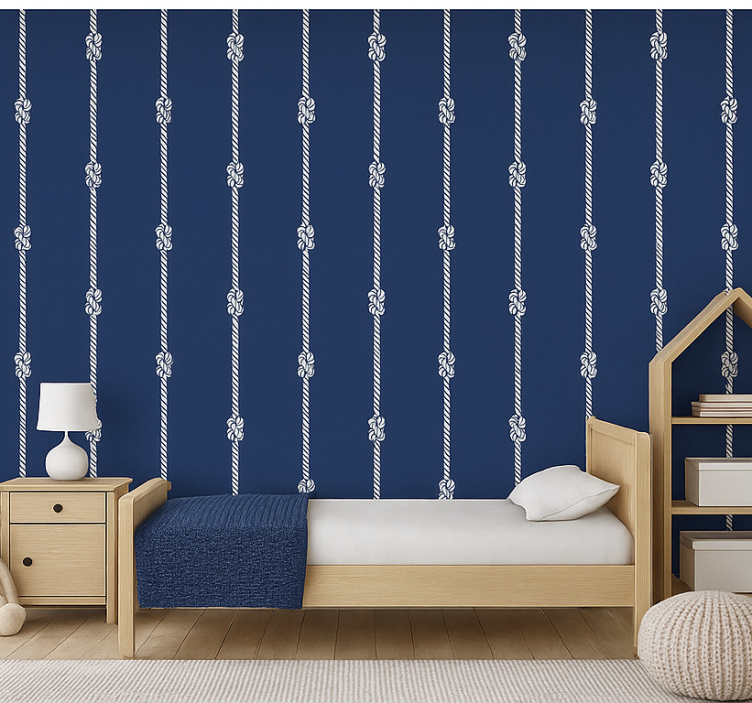 Tapete kinderzimmer dunkelblaue marineleinen - TenStickers