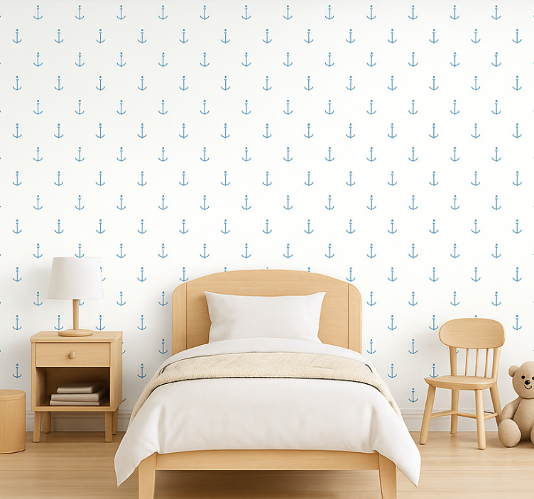 Tapete kinderzimmer im blauen ankerdesign - TenStickers