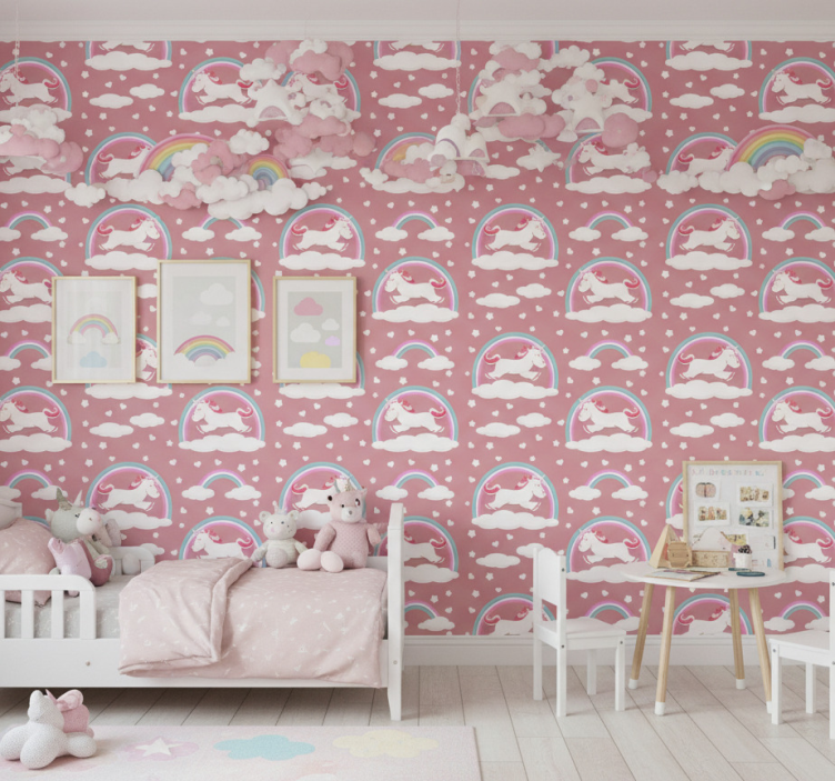 Tapete kinderzimmer im magischen einhorn-design - TenStickers
