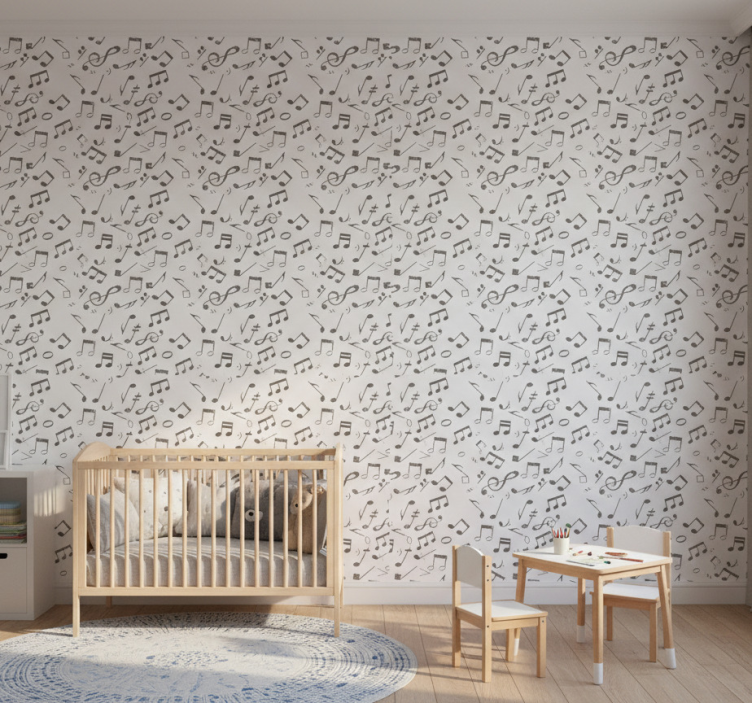 Tapete kinderzimmer mit musikalischer notation - TenStickers