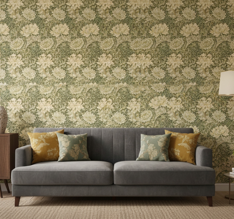 Tapete klassisch im jugendstil chrysantheme - TenStickers