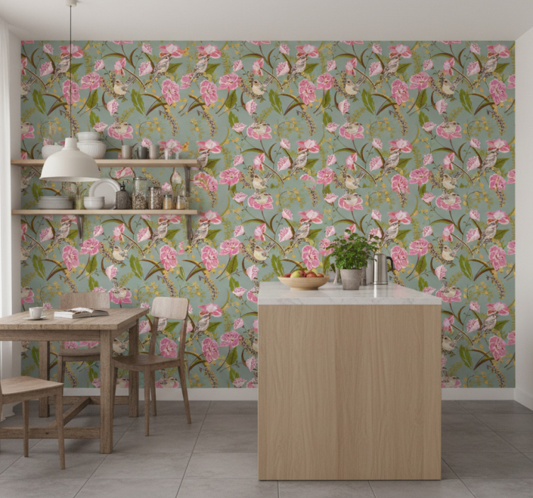 Tapete küche blumen - TenStickers