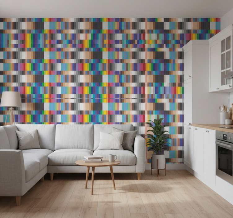 Tapete küche bunte kleine quadrate - TenStickers