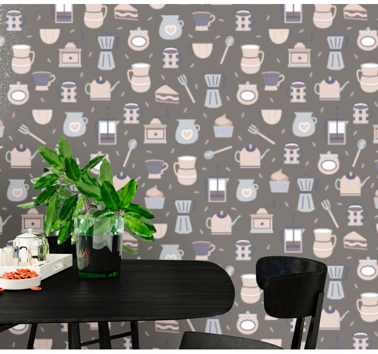 Tapete küche im café motif design - TenStickers