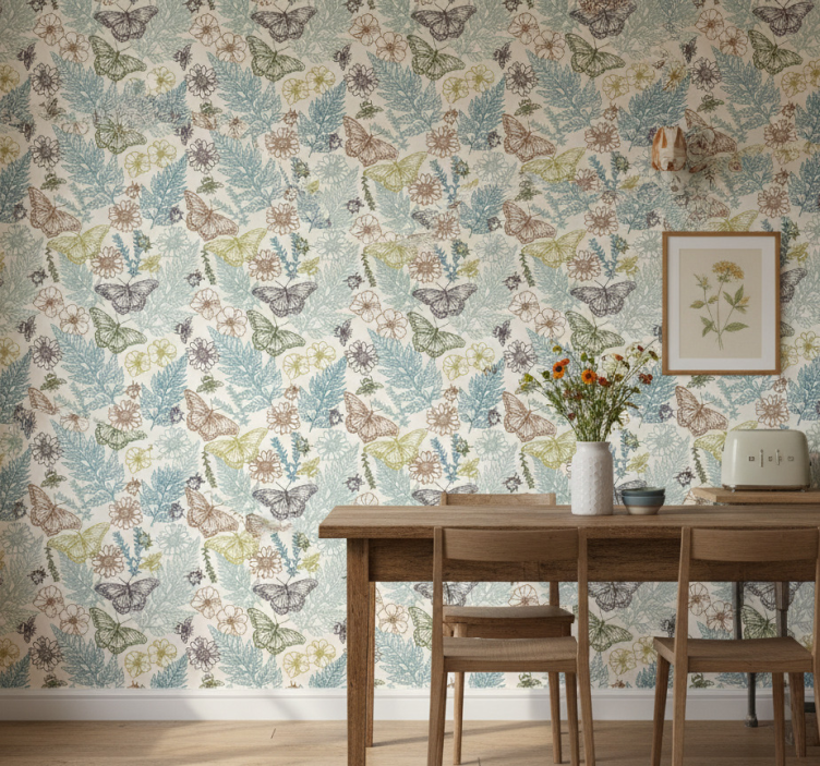 Tapete küche im vintage floralen design - TenStickers