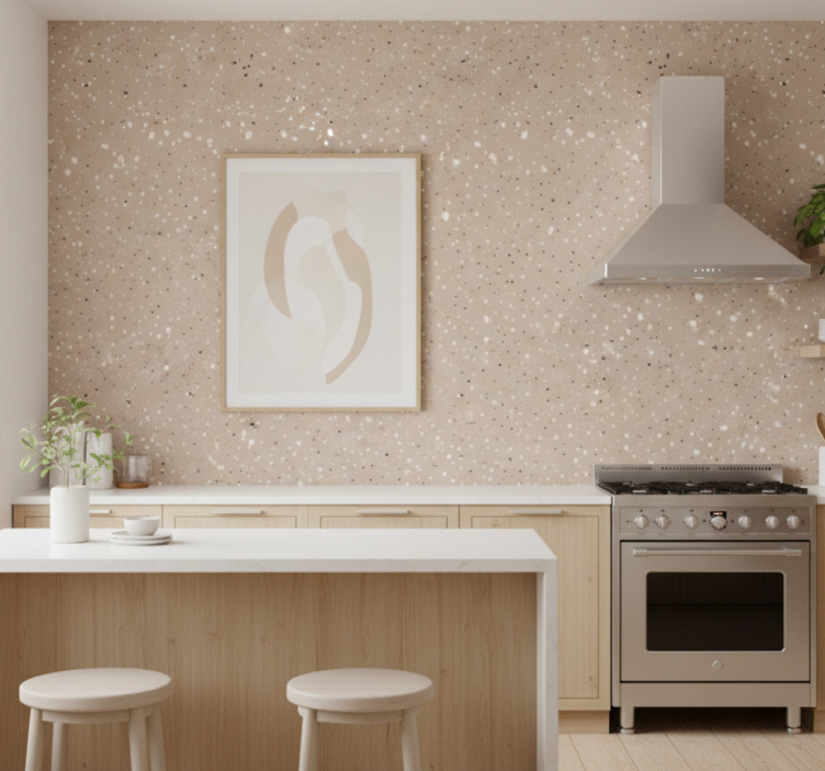 Tapete küche in beiger terrazzo-optik - TenStickers