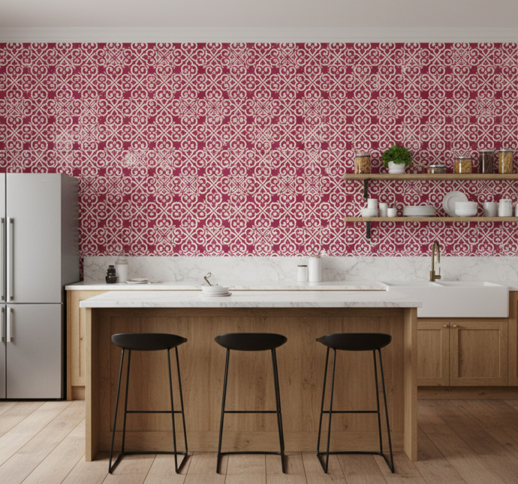 Tapete küche in marokkanischem rot - TenStickers