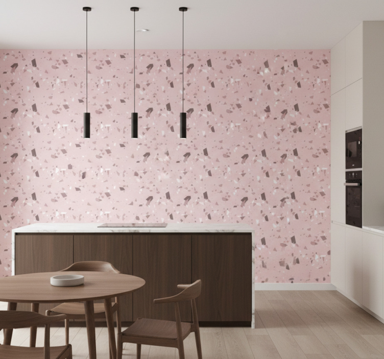 Tapete küche in pink strukturiertem design - TenStickers